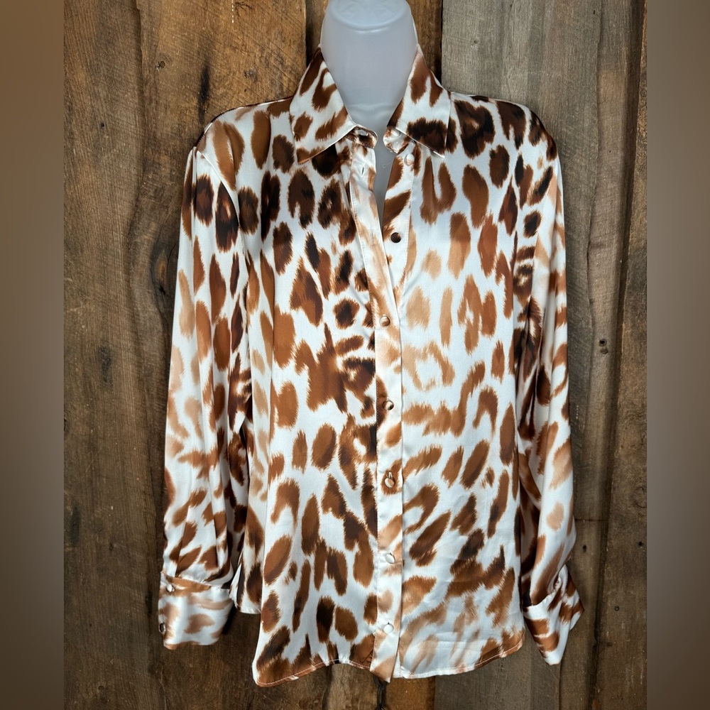 Zara Giraffe Print Blouse - Size medium